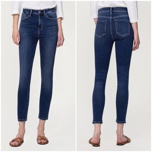 Flying Monkey Jeans Super Soft High Rise Crop Skinny Dark Blue Size 31